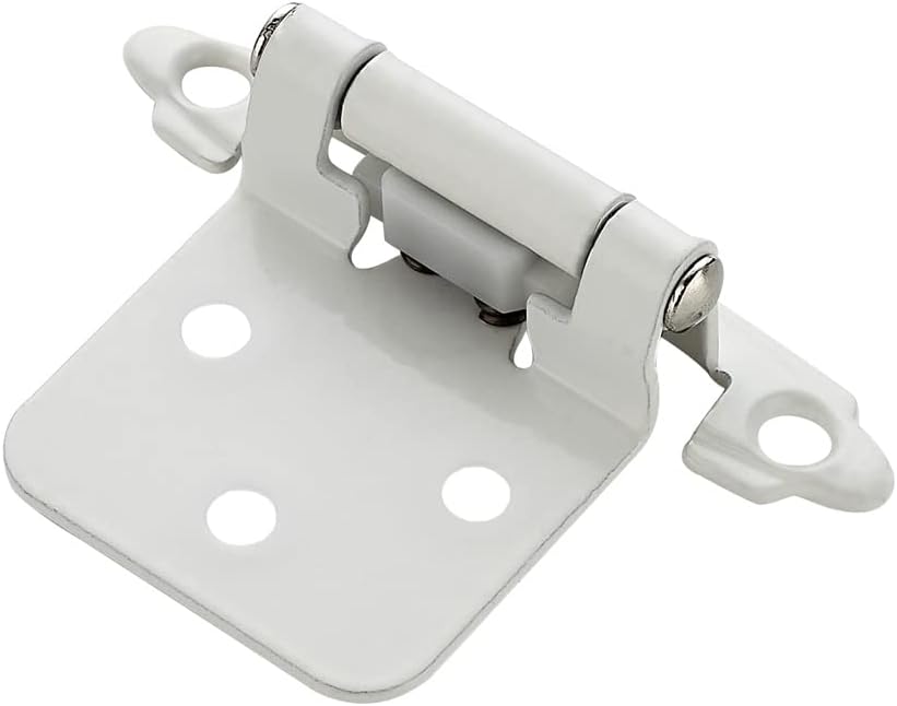 Ravinte 50 Pack 25 Pairs 1/2 inch Overlay Hinges White SemiConcealed Cupboard Hinges