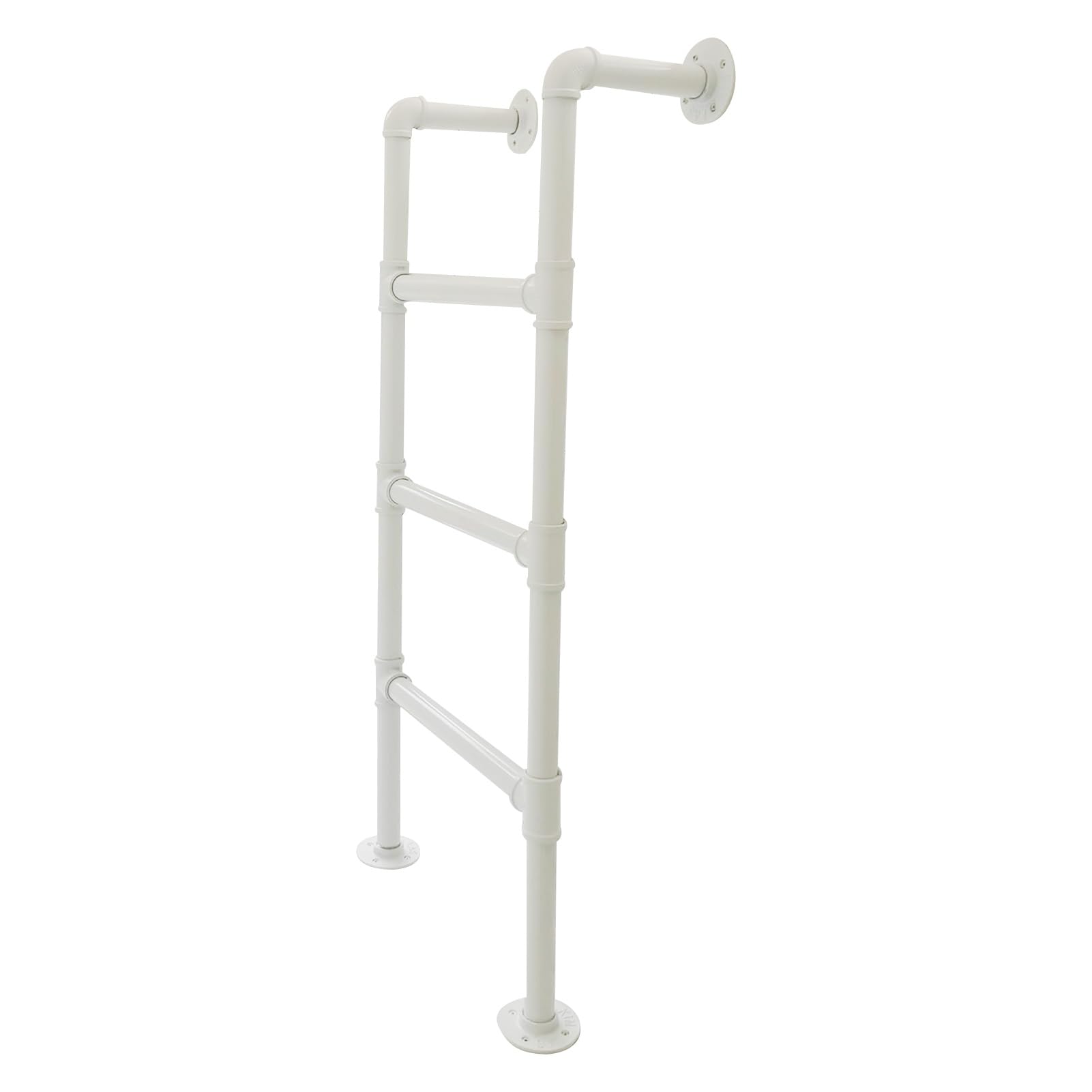 Wall Fixed Ladder, Universal Metal Bunk Bed Ladder, Wall Mounted Fire Escape, White, 100-300cm(165cm/65in)
