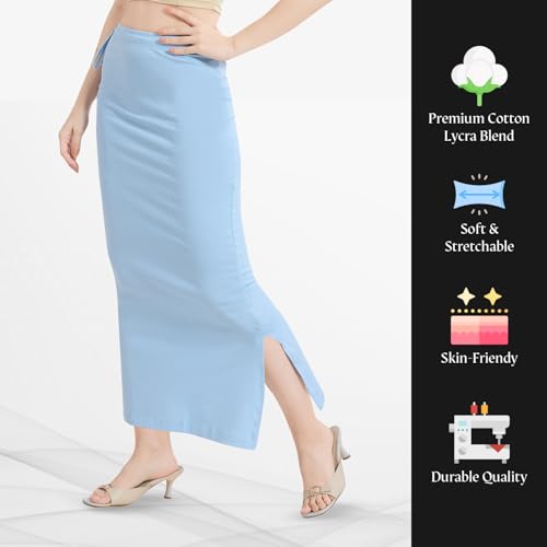 Image of TRASA Womens Saree Shapewear Petticoat, Cotton Lycra Petticoat, Skirts for Women, Shape Wear Dress for Saree