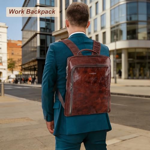 Banuce Italian Full Grain Leather Backpack