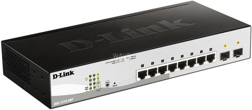 D-Link DGS-1210-08P Smart Switch, angled view