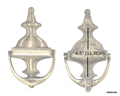 eSplanade Kolonialstil Messing Türklopfer, gelb, 4 X 2 X 20,3 cm