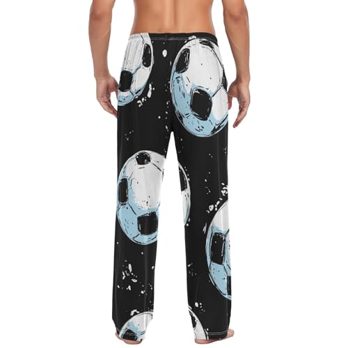 Soccer Balls Pajama Pants for Men Comfort Sleep Lounge Bottoms Straight-fit with Pockets S-XXL2