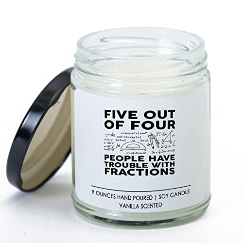 Math Lover Vanilla Candle - Five Out of Four - Algebraist Arithmetician Trigonometrician Mathematical Statistician Math Geek
