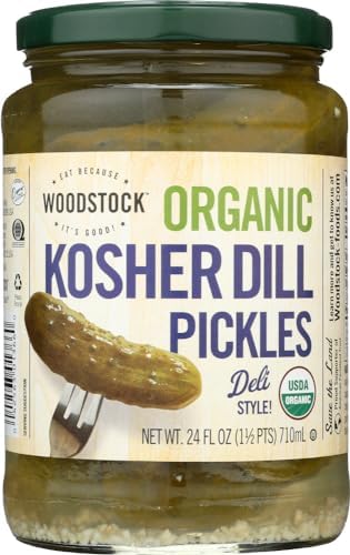 Woodstock Farms Organic Kosher Pickles - Whole Dill - 24 Ounces