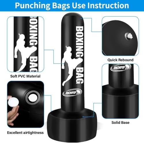 JUOIFIP 180cm Saco de Boxeo de Pie, Saco de Boxeo Adulto para Hombre Mujeres Hombres Stand Kickboxing Bolsas para Entrenamiento, Artes Marciales Mixtas, MMA Muay Thai Fitness Principiantes - imagen 7