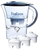 Jorlyen Water Filter Pitcher, BPA free With 3 Filters(6 Months), Slim Pitcher Fits Easily in any Fridges