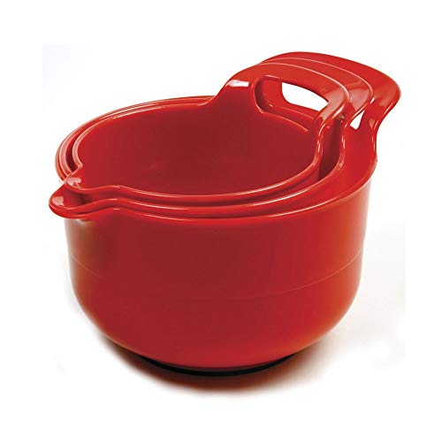 Norpro 1020, vermelho, tigelas de mistura, conjunto de 3, 11,5 cm x 22 cm x 17 cm