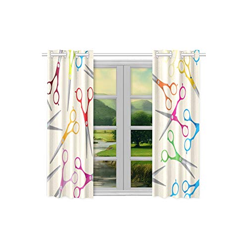 Enevotx Scissors Life Art Creative Design Kitchen Curtains Window Curtain Tiers For Café, Bath, Laundry, Living Room Bedroom 26 X 39 Inch 2 Pieces #TOP3