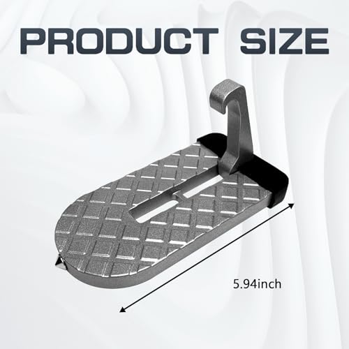 LLII Car Step Hook for Roof, Car Door Step for Car Roof Access, 2 in 1 Foldable Car Door Step and Glass Breaker Safety Lifesaving Hammer, Car Roof Rack Step for Most Cars, SUV, Truck (Silver) - Thumbnail 2