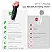 Ccigedy Facial Cleansing Brush Electric Face Scrubber Waterproof Rechargeable Face Cleansing Brush with 4 LED Gentle Light Silicone Heat Vibration Exfoliator Massage Deep Clean,Gift﻿ for Women/Men