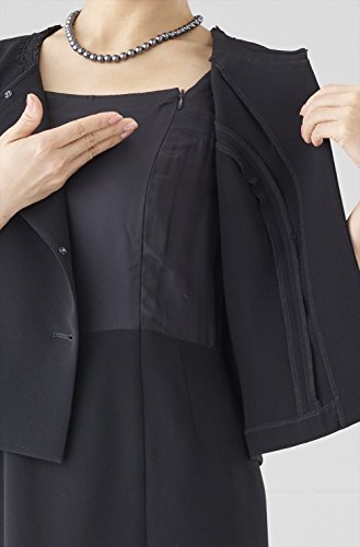 (セルニーナ) Cellnina 喪服 レディース 礼服 大きいサイズ 前開き ロング丈 テーラージャケット ブラックフォーマル アンサンブル ワンピース オールシーズン FX6P060A 9号 ブラック 9枚目