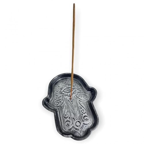 META ATACADO, Incensário Vareta Mão Hamsa Deus 15Cm Resina - Selecione Cor Cor:Mão Hamsa Prata