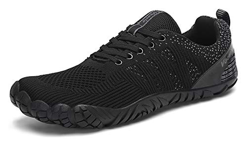Voovix Zapatos Descalzos Zapatillas Minimalistas de Barefoot Trail Running para Hombre(Negro,45)