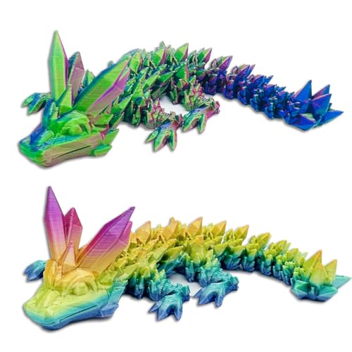 Dragón de Juguete Dragones Articulados Juguetes Cristal Dragón Juguetes 2PCS Dragón Flexibles Dragón de Cristal Decoración de Oficina en Casa Juguetes de Escritorio Adecuado para Niños y Adultos