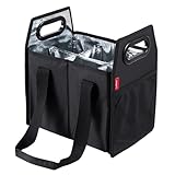 LUILANC 6 Bottle Wine Carrier Collapsible Reusable Portable Wine Bottle Carrier Case for Tote Bag Moving, Vacation Bottle Caddy Grocery Shopping Wine Tasting Accessory, Black