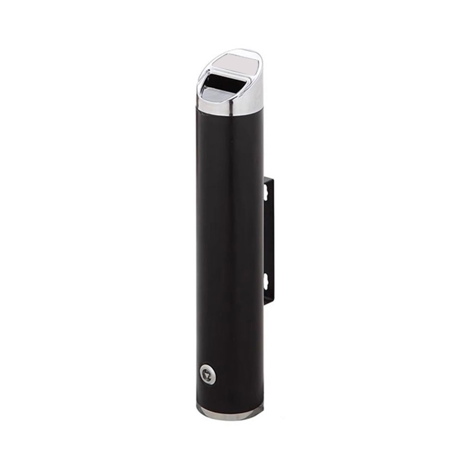 Stand ashtray Small Wall Mounted Cigarette Butt Disposer's Outdoor Stainless Steel Ash Pillar Pillar(Black)