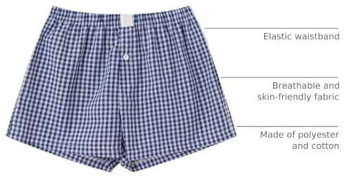 Image of Women Y2k Pajamas Shorts Micro Button Boxers Elastic Waist Cute Pj Bottoms Summer Plaid Lounge Short