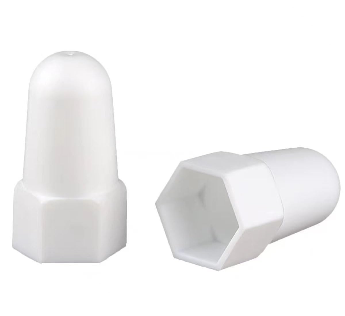 Gummi-Rohrabdeckung, Stopfloch, 20 Stück Sechskantmutterschrauben, M8 ~ M30, weißer Kunststoff, höhere Kuppelschutzkappen für Sechskantschrauben, Schrauben (M10 x 17 x 40 mm)