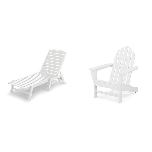 2pc Patio Furniture Set - Nautical Chaise & Adirondack Chair