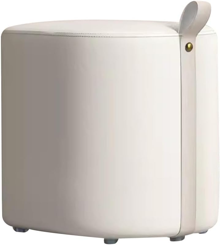 Luxury Girls Makeup Stool Dresser for Bedroom and Living Room White Short Square Stool for Shoes and Foot Rest