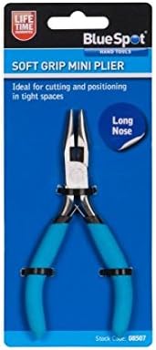 Blue Spot 08507 Mini Long Nose Plier with Dipped Handle - Blue