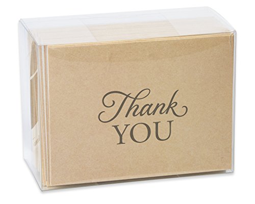 サンキューカードとホワイト封筒、50-count