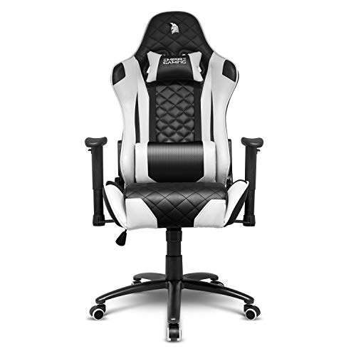 Poltrona Serie Gamer Racing 700 Nera/Bianca - Modello sedia avvolgente sport ultra-comoda - Braccioli 2D regolabili - cuscini lombari e nuca in omaggio. - Sedia gaming - Immagine 4
