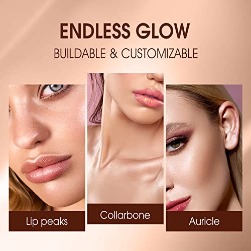Langmanni 1Pc Holographic Liquid Body Highlighter, 6 Colors Liquid Illuminator Waterproof Moisturizing Face & Body Highlighter Makeup Smooth Shimmer Makeup 1.35 Fl.oz (#4 Bronze) #TOP6