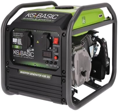 K&S Basic 30i - Generador de energía inversor, 2800 W, 3000 W máximo, compacto, gasolina, onda sinusoidal pura, generador de energía con modo ecológico, para el hogar, camping y trabajos de taller