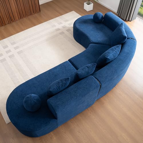 Canapé d’angle L modulable chenille 5 pl. Yihomfy