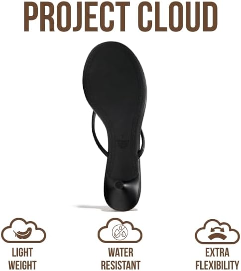 Project Cloud 100% Genuine Leather Kitten Heels for Women Footwear - Memory Foam Fashion Thong Heels for Women - Lightweight Summer Sandals for Womens 2026 (Mango) - Image 4