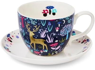 420ml Christmas Ceramic Gold-plated Teapot Cup And Saucer Set With Christmas Graffiti Coffee Flower Tea Set Christmas Gift