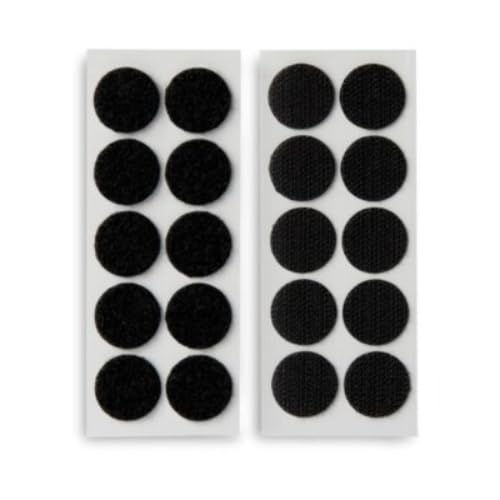 Image of Sky Ezee Self Adhesive Hook & Loop Dots Tape - 13 MM Diameter Black Color (50 Pairs)