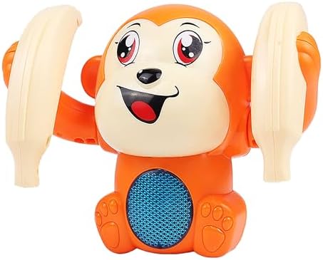 VGRASSP Dancing Spinning Rolling Tumble Monkey Voice Activated Banana Monkey with Music Light and Sound Effects (Colour as per Stock)