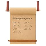 Cadeau idéal:cadre en bois inclus, lanières de cuir, et des fixations pour Changer n'importe quel mur en une toile fonctionnelle, un cadeau exceptionnel pour les jeunes mariés, artistes, ou les propriétaires à la recherche de présentoirs de rangement modulables pour rouleaux de papier et papiers créatifs