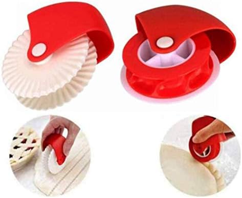 Pastry Wheel Cutter 2PCS Pastry Cutting Wheel Pastry Wheel Decorator and Cutter Set Plastic Wheel Roller Kitchen Baking Tool for Beautiful Pie Crust or Ravioli Pasta Pizza Pastry