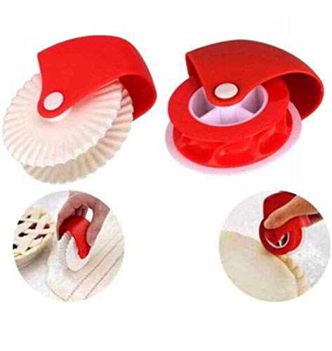 Lot de 2 Roue à pâtisserie, Roulette Découpe Pâte, Outil Cuisson Cuisine à Rouleaux en Plastique pour Pizza Pâtisserie Pie Croûte de Cuisson Cutter Outil