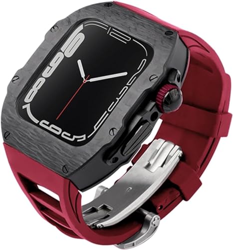 Kit boîtier de montre en fibre de carbone et bracelet Apple Watch 45mm 44mm