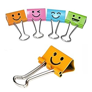 Pennenzak 48 stks / 19 mm / 25mm smile metalen bindmiddel clips brief papier boeken clip bestand papier school…