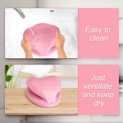 Image of Sink Hair Washing Neck Pillow Kids, Shampoo Station for Sink Portable Shampoo Basin Ergonomic Hair Wash Tray Rest Support Pillow for Bathtub Accessories Tools (Pink)
