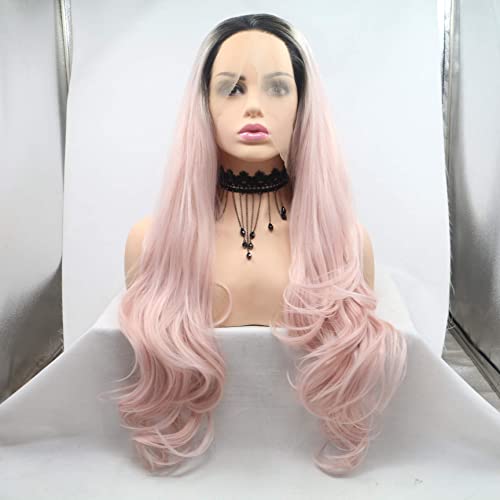 Perruque synthétique longue rose pour changer de coiffure sans abîmer vos cheveux