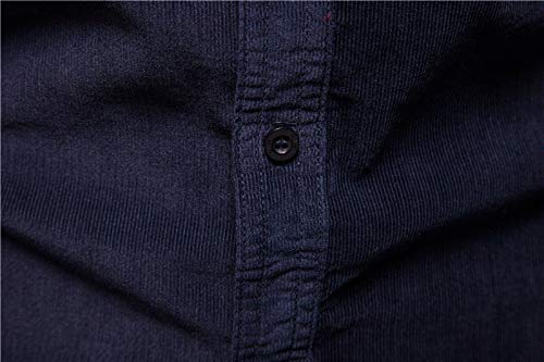 SUNLON Camisas masculino, Camisa social masculina de manga comprida de veludo cotelê cor sólida slim