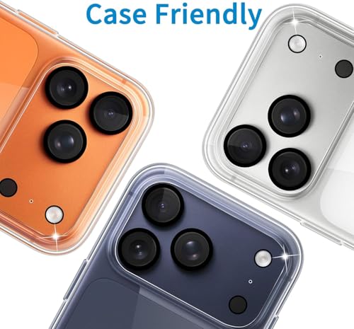 Image of Camera Lens Protector Compatible with iPhone 17 Pro Max (Pack of 3) | 9H Tempered Glass Camera Lens Guard | Scratch Resistant | HD Clear | Anti-Fingerprint | Easy Installation | Bubble Free