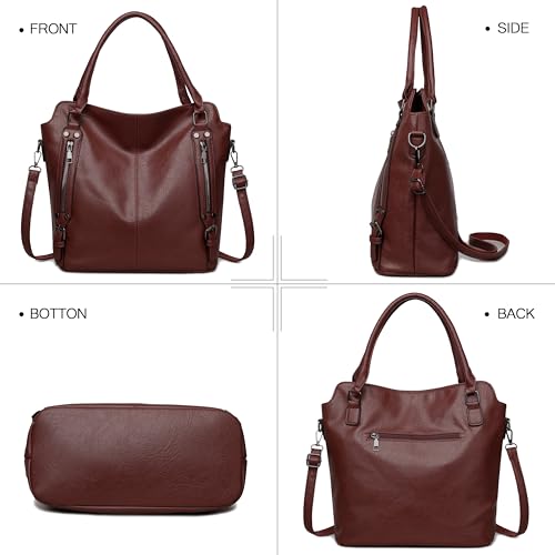 Image of 2E-youth Purses for Women Large Tote Women's Handbag Set Faux Leather Hobo Crossbody Bag 4pcs
