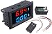 Produktbild DC voltmeter ammeter Blue 100V 10A + LED red digital voltmeter double amplifier caliber