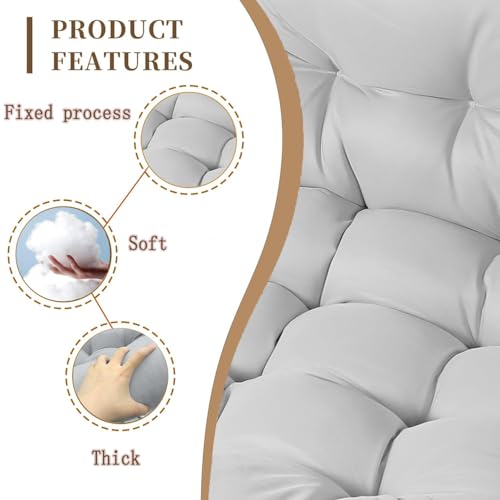 Cojín para silla de columpio de exterior con mullido mullidas almohadas laterales 6