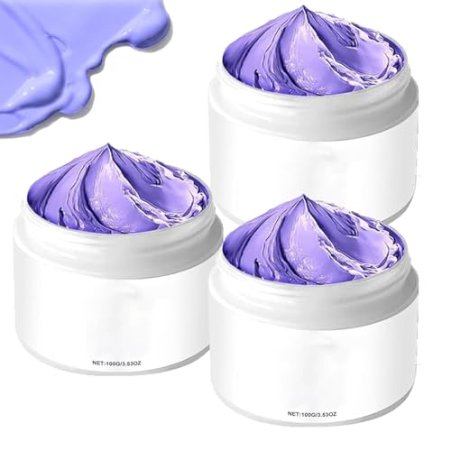 Mascarilla capilar de queratina púrpura, mascarilla capilar, acondicionamiento profundo para el cabello, hidrata y restaura la suavidad, realza el brillo (3pcs)