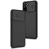 Carcasa para Xiaomi Redmi Note 10 4G / Note 10s, protección de la cámara Funda con Ultra Delgada Deslizamiento, Cubierta de Lente, plástico Duro, Funda Trasera Antideslizante, Color Negro