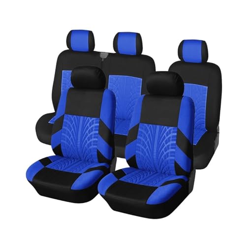 Couvre siège housses siège auto universelles bleues avec fixation rails apparents arrière